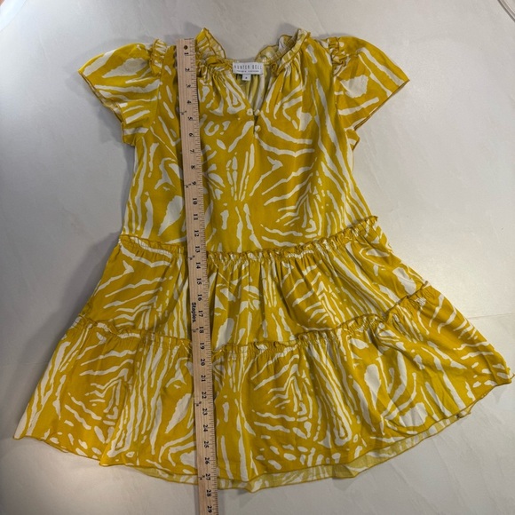 ๐ผ Hunter Bell New York Girls Dress โ Size 8 โ Yellow & White Abstract Print ๐ผ - Picture 1 of 4